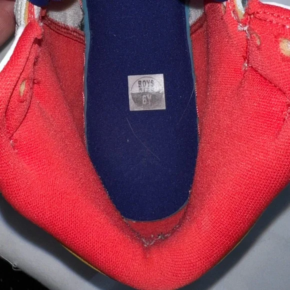 Air Jordan 1 Mid White/Blue/Orange/Red Kids Shoe Size 6Youth - Picture 12 of 14